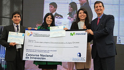 Ministro de Telecomunicaciones entregó premios a los ganadores del Primer Concurso Nacional InnovaTIC