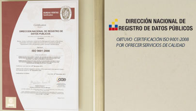 Dinardap obtuvo certificación ISO 9001:2008