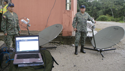 MINTEL con el apoyo del Comando Conjunto de las Fuerzas Armadas, dotó, temporalmente, de conectividad satelital al Coliseo “Carlos Julio Arosemena”, de la provincia de Napo