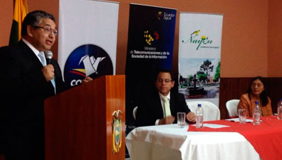 Viceministro de Tecnologías de la Información y el Conocimiento, Ing. Ricardo José Quiroga, inauguró una Ventanilla Flotante de Correos del Ecuador, en la parroquia de Nayón