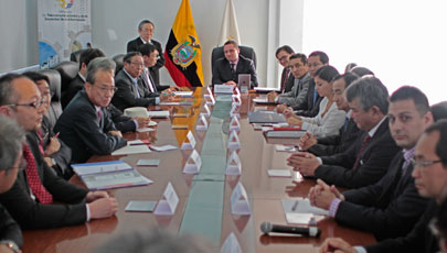 Reunión Protocolaria con el Viceministro de Asuntos Interiores y Comunicación de Japón, Yasu Zakamoto; el Embajador de Japón en Ecuador, Toru Kodaki y representantes de 28 empresas, en el marco del Primer Foro Internacional y Encuentro de Industrias TIC