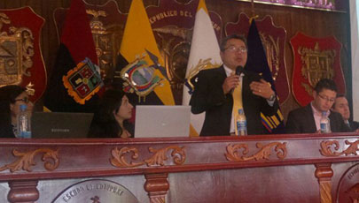 Director de Fomento de la Industria y Servicios para la Sociedad de la Información, del Ministerio de Telecomunicaciones y de la Sociedad De la Información, Ing. Héctor Marcial participó, en el primer encuentro de Gestión Municipal