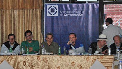 Se realizó el Octavo Taller de trabajo entre el Ministro de Telecomunicaciones y de la Sociedad de la Información, Ing. Augusto Espín Tobar; el Secretario Nacional de Comunicaciones, Dr. Fernando Alvarado, el Secretario Nacional del buen Vivir Freddy Elhers, El Ministro de Cultura y Patrimonio Francisco Borja y representantes de los medios de comunicación de la Provincia de Loja