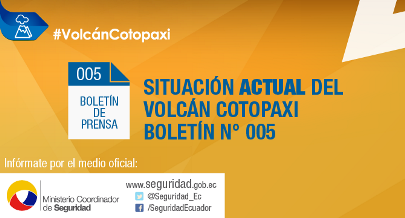 VOLCÁN COTOPAXI BOLETÍN DE PRENSA 005