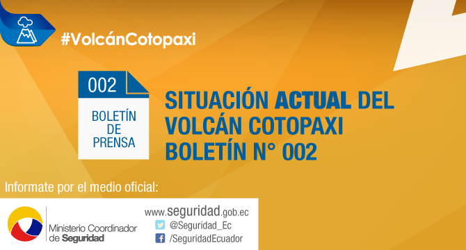 VOLCÁN COTOPAXI BOLETÍN DE PRENSA 002