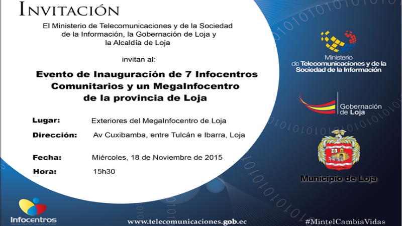 Invitación Inauguración Infocentros Loja