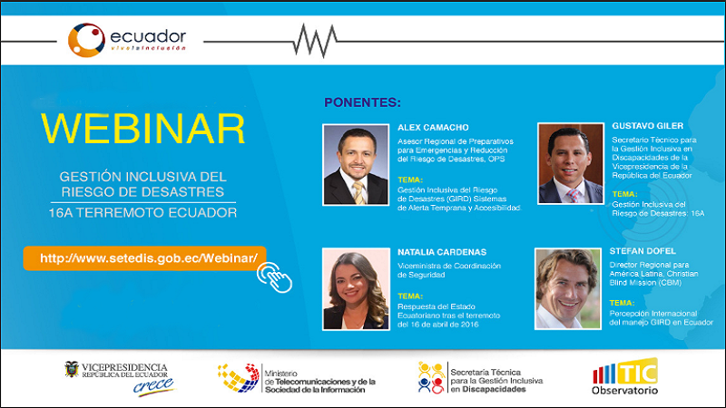 Webinar o conferencia web sobre los Avances y Estrategias para Situaciones de Desastres