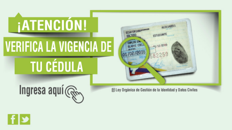 Revisa la fecha de expiración en el reverso de la cédula