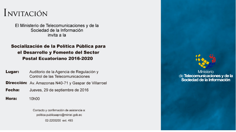 Socialización de la Política Pública para el Desarrollo y Fomento del Sector Postal Ecuatoriano