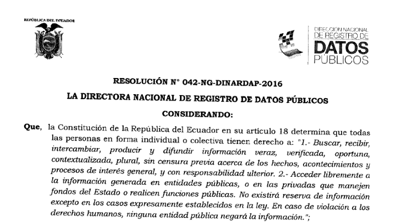 Norma que regula el acceso al Sistema Nacional de Registro