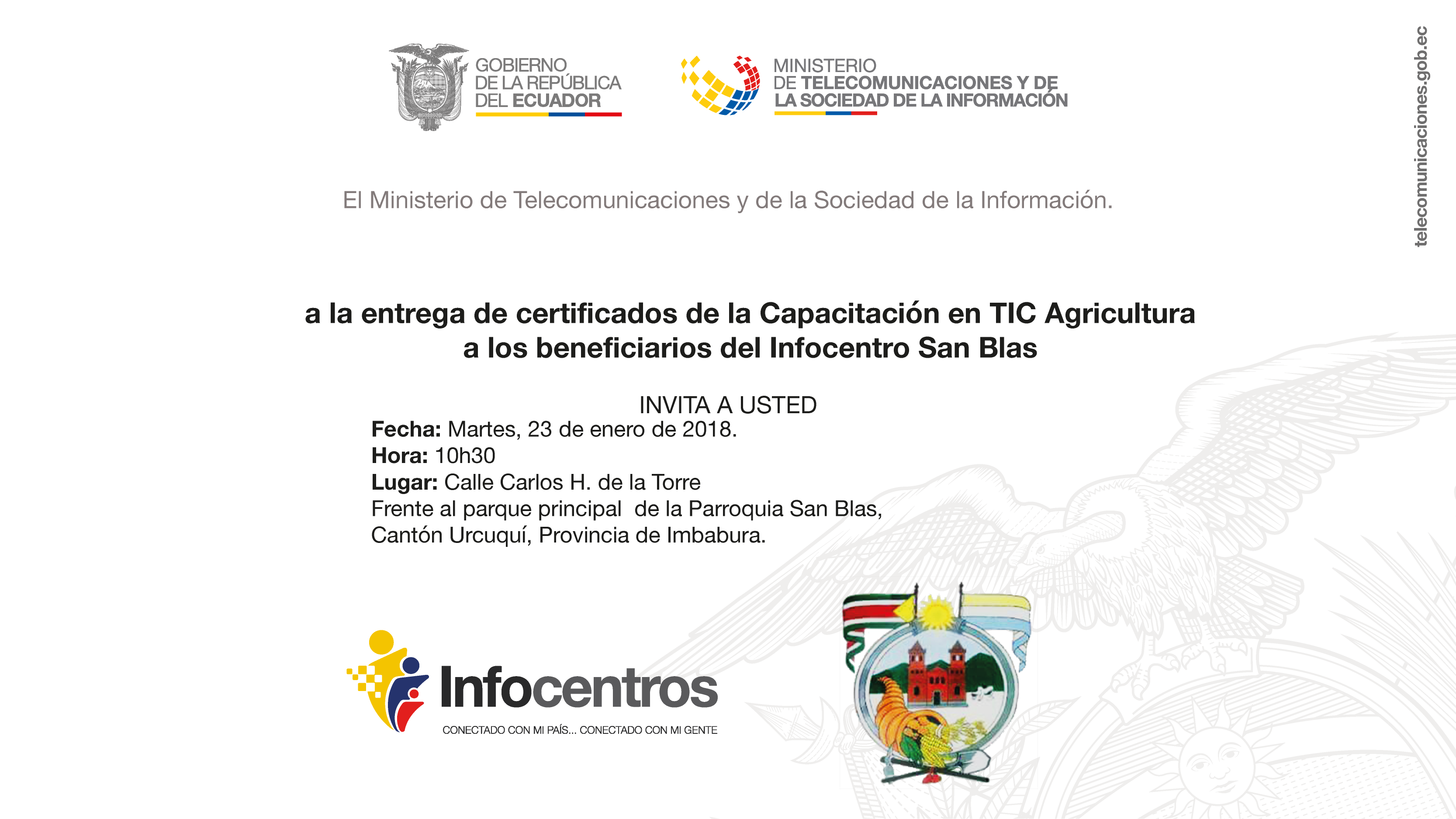 Invitación para la entrega de certificados en TIC