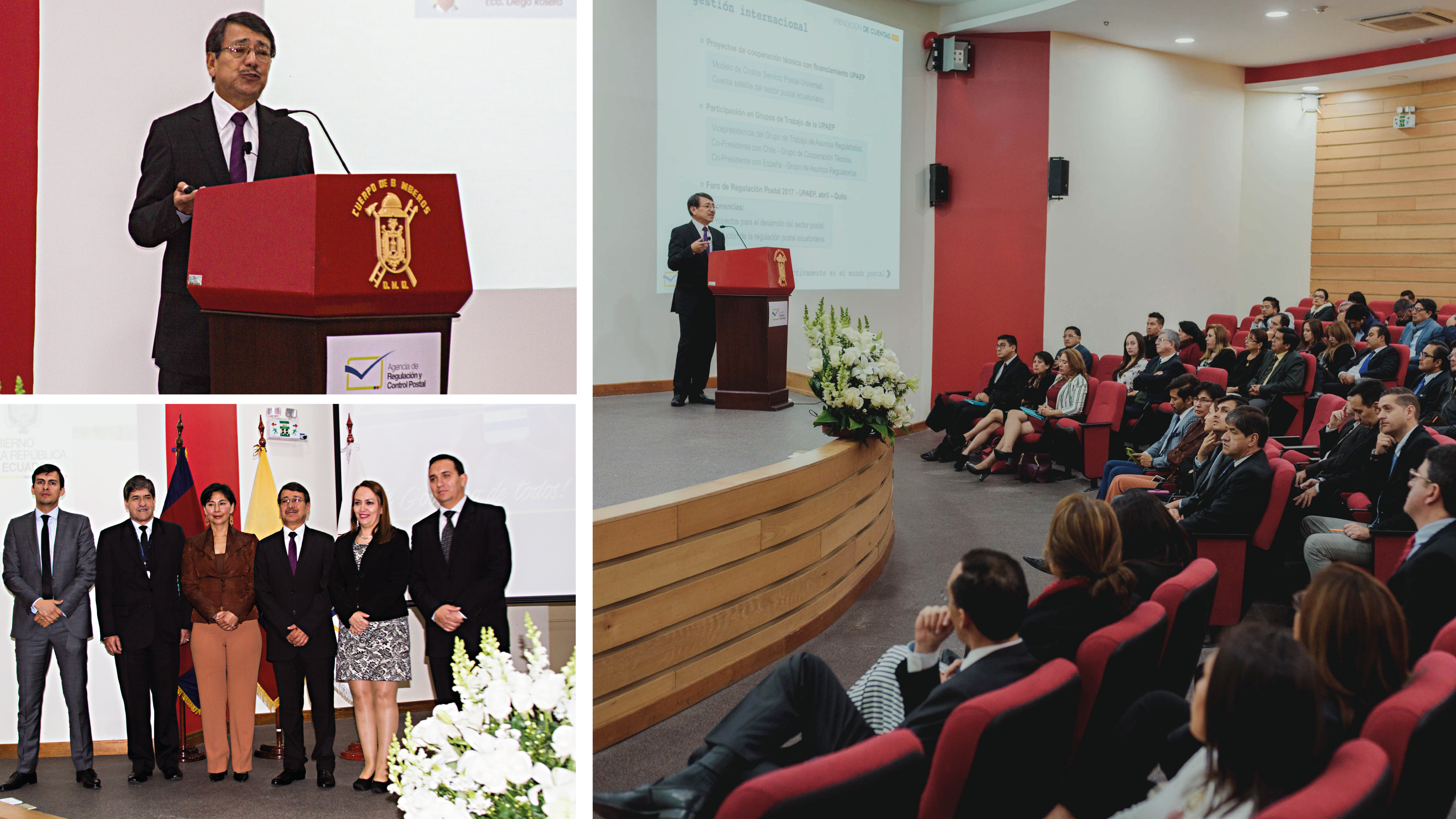 Autoridades en el evento de Rendición de Cuentas 2017 de ARCPostal