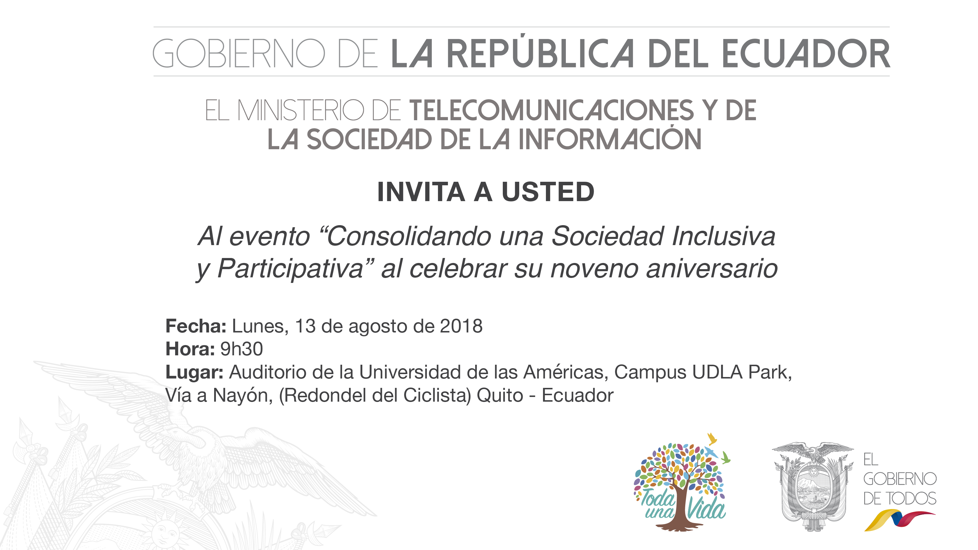 Invitación al Aniversario del MINTEL