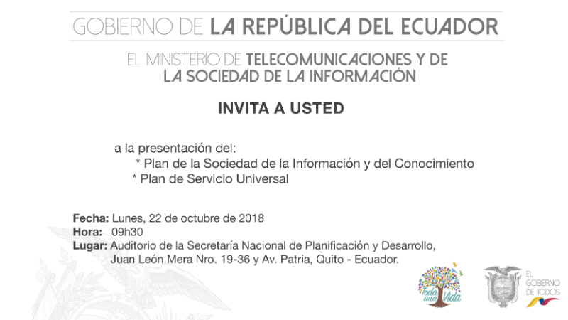 Invitación PSIC y Servicio Universal