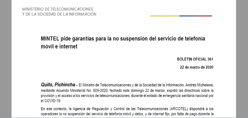 Boletín de prensa